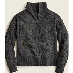 Cable-knit half-zip sweater in Supersoft yarn (size M)